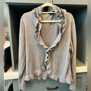 Gray ruffle cardigan size XL